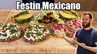 Como hacer Tacos Flautas Sopes y Tostadas - Festín Mexicano