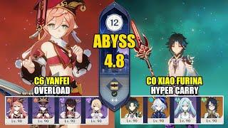 C6 Yanfei Chevreuse Overload & C0 Xiao Furina Hyper Carry  Spiral Abyss 4.8  Genshin Impact 【原神】