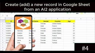 Create add a new record in Google Sheets from an App Inventor Application