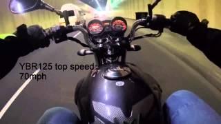 Yamaha ybr125 overtakes and top speed