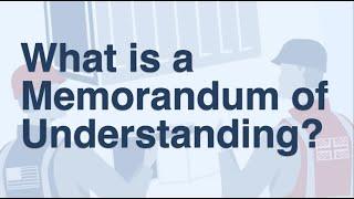 What is a Memorandum of Understanding?