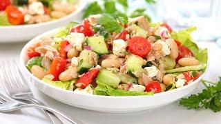 Easy Mediterranean Tuna Salad  Healthy No-Mayo Salad Recipe