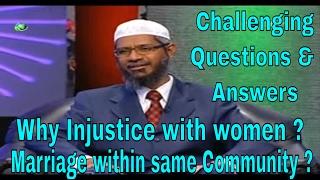 Dr. Zakir Naik   Marriage within same Community ? Injustice with women ?   Peace TV Live YouTube