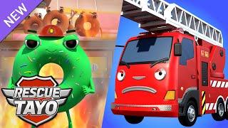 Fire truck Frank Donut shop is on fire l Rescue Car Story l Tayo Rescue Team l Tayo the Little Bus