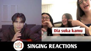 Cewek cewek bule ini Dinyanyiin cowok Indonesia sampe pada naksir wkwkwk  SINGING REACTIONS OmeTV