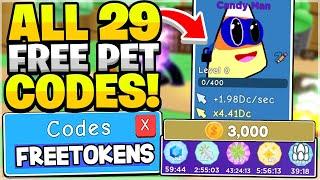 ALL 29 SECRET FREE PET CODES & TOKEN GIVEAWAY In Roblox Clicker Simulator