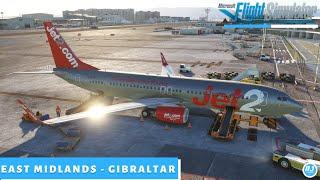 Microsoft Flight Simulator NEW PMDG EFB  East Midlands - Gibraltar  VATSIM  Jet2 PMDG 737 l