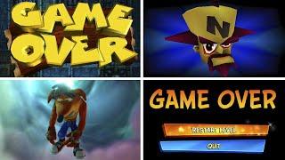 Evolution of Crash Bandicoot Game Over Screens 1996-2021
