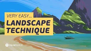 Landscape Digital Painting for Beginners  Paintable Digital Art Tutorial