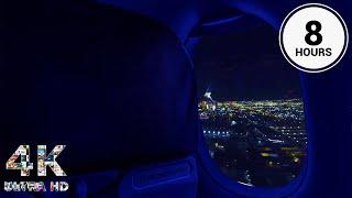 Takeoff & Landing Dark Screen Airplane Ambience  Flight Attendant  Call Ding  Reading Sleeping