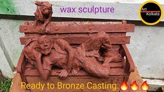 wax sculptureমোমের মূর্তি rest in park 2021art Kolkata  Debabrata De