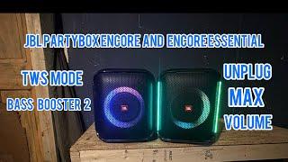 JBL PARTYBOX ENCORE AND ENCORE ESSENTIAL TWS MODE UNPLUG BASS BOOSTER 2 Max volume