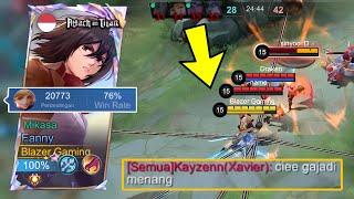 SOLO RANKED FANNY 20K MATCH HYPER CARRY TEAM HARD GAME  Enemy Underestimate late game Fanny