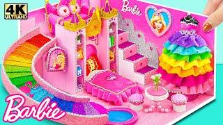 DIY Dream Barbie Castle with Luxury Pink Bedroom Rainbow Slide Pool Dress ️ DIY Miniature House