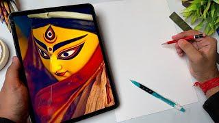 Draw With Me - Durga Maa Drawing  Outline Tutorial 