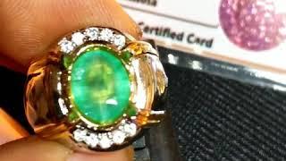 NATURAL COLUMBIA GREEN EMERALD BERYL 297CT ZAMRUD COLOMBIAN GLOWING MEMO CERTIFIED MENS RING