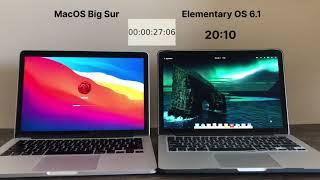 Startup Race MacOS Big Sur vs elementary OS 6.1