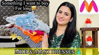 Best Myntra Western Wear Haul Flared Maxi & Midi Dress Review Vacation Wear Dress Shikha Tyagi