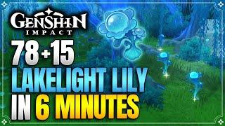 Lakelight Lily Locations  Fast and Efficient Route  Furina Ascension Materials 【Genshin Impact】