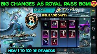 BGMI NEW ROYALE PASS DATE A8 ROYAL PASS 1 TO 100 RP REWARDSA8 60UC VOUCHER BGMI NEW RP KAB AAYEGA