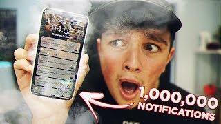 My iPhone X got 1000000 Notifications in 1 Minute & This Happened... EXPERIMENT