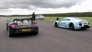 Porsche Carrera GT vs Noble M600 at Vmax 200