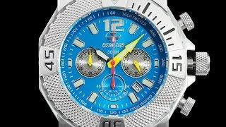 Reactor 93003 45.5mm Neutron Bright Blue Dial 300M WR Chronograph Bracelet Watch