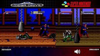 The Death and Return of Superman  Mega DriveGenesis & SNES  Comparison - Dual Longplay