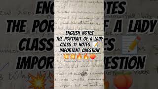 The Portrait Of A Lady Chapter Notes 2024  Ahsec Class 11 English Notes  #shorts #youtubeshorts