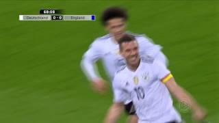 22.03.2017 Deutschland - England Podolski Tor