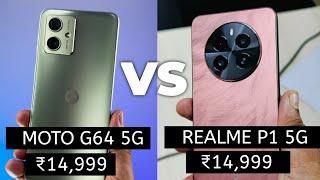 Realme P1 5G vs Moto G64 5G - Full Comparison Best phone under 15000 5g Best phone 15k 2024