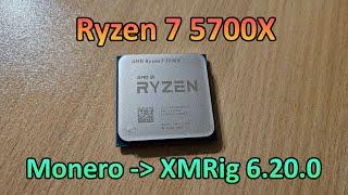 AMD Ryzen 7 5700X - Monero Hashrate & Profit XMRig 6.20.0