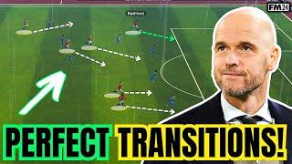 Erik Ten Hags PERFECT TRANSITION Tactic  INSANE REALISTIC MAN UTD REBUILD  BEST FM24 TACTICS