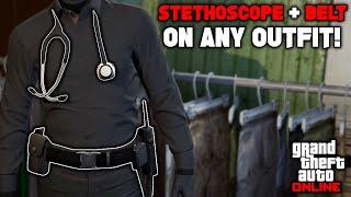 How To Get The PARAMEDIC BELT & STETHOSCOPE On Any Outfit Glitch In Gta 5 Online No Transfer