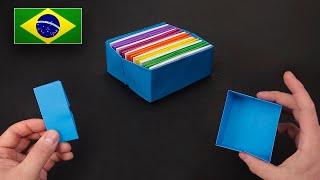 Origami Caixinha Automática de Papel - Instruções em Português PT-BR
