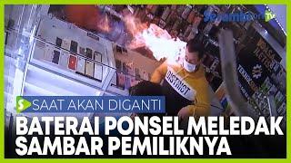 Baterai Ponsel Meledak dan Menyambar Rambut Pengunjung Toko