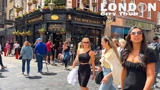 LONDON CITY TOUR  Busy Saturday in Central London  Central London Street Walk 4K