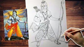 Lord shree ram drawing  How to draw lord shree Rama step by step