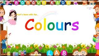 Learn Colours Name with Spelling  Colors Names for Kids  Colours for Children l Bandus KIDS LAB