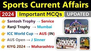 Sports Current Affairs 2024  खेल करंट अफेयर्स 2024  Important Sports Current Affairs 2024 