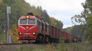 2M62K-1160 with freight train  2М62К-1160 с грузовым поездом