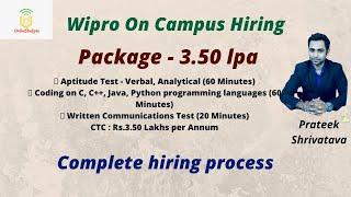 Wipro Complete recruitment process for freshers 2021 batch  Wipro on campus drive