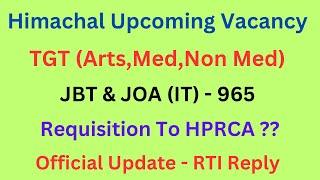 HPRCA  JBT TGT & JOAIT Upcoming Vacancy  Requisition to HPRCA  Lets Study 