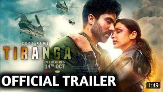 Code name Tiranga Official Trailer  Harrdy Sandhu  Parineeti Chopra  code name tiranga trailer