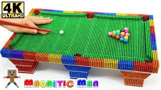 DIY - How To Make Pool Table Billiard Table from Magnetic Balls ASMR  Magnetic Man 4K