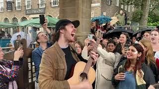 This Is Huge Hozier playing Take Me To Church with the crowd singing along Busking in Brighton