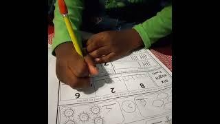 Let me see what I can learn from mommy today  Ltitle KJ Writing #learning #viralvideo