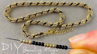 Easy Beaded Rope Necklace Tutorial Beaded Spiral Rope  Seed Bead Jewelry Making