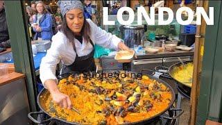  LONDON ENGLAND LONDON STREET FOOD WALKING TOUR LONDON CITY WALK BOROUGH MARKET SOUTHBANK 4K