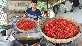 Countryside Man cook red chili with the best recipe - Uncle Daro cooking